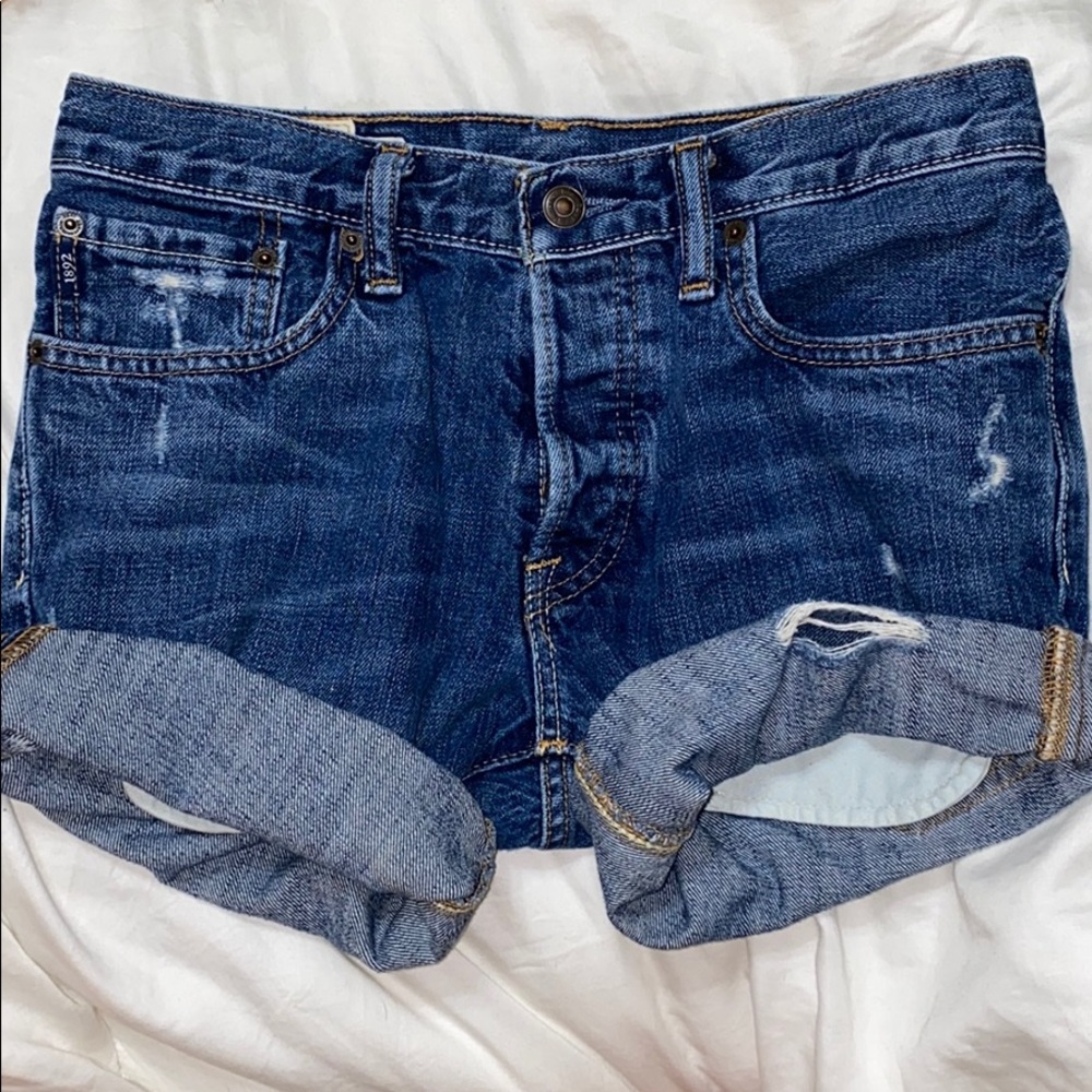 Distressed Abercrombie Denim Shorts
